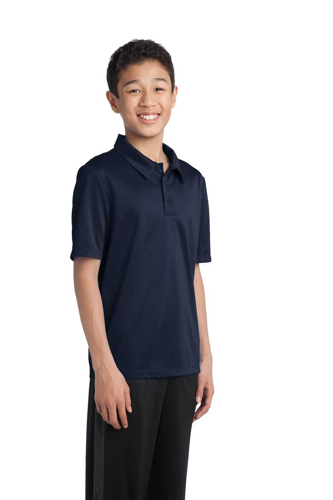Port Authority Y540 Youth Silk Touch Performance Polo - Navy - HIT a Double - 4