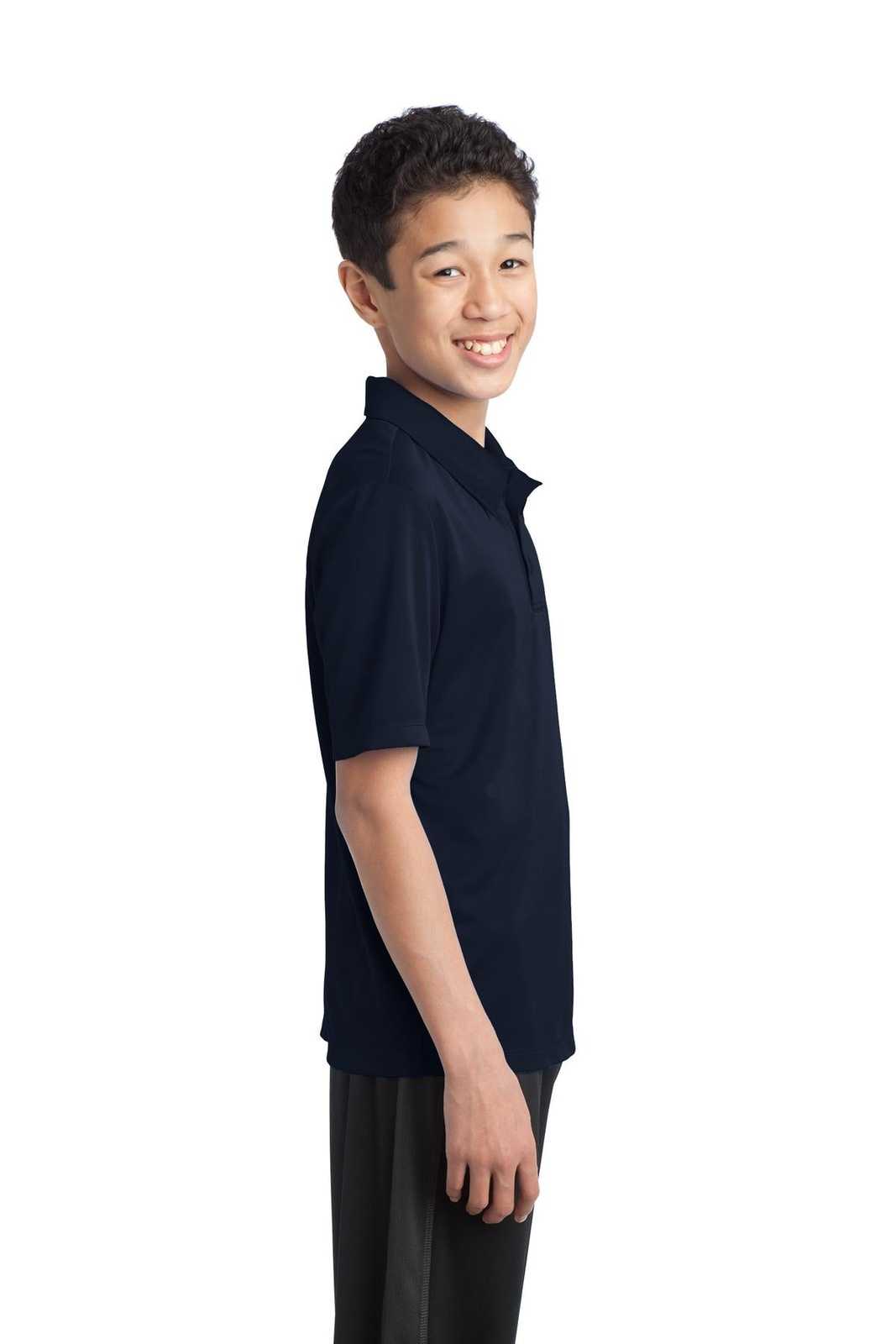 Port Authority Y540 Youth Silk Touch Performance Polo - Navy - HIT a Double - 3