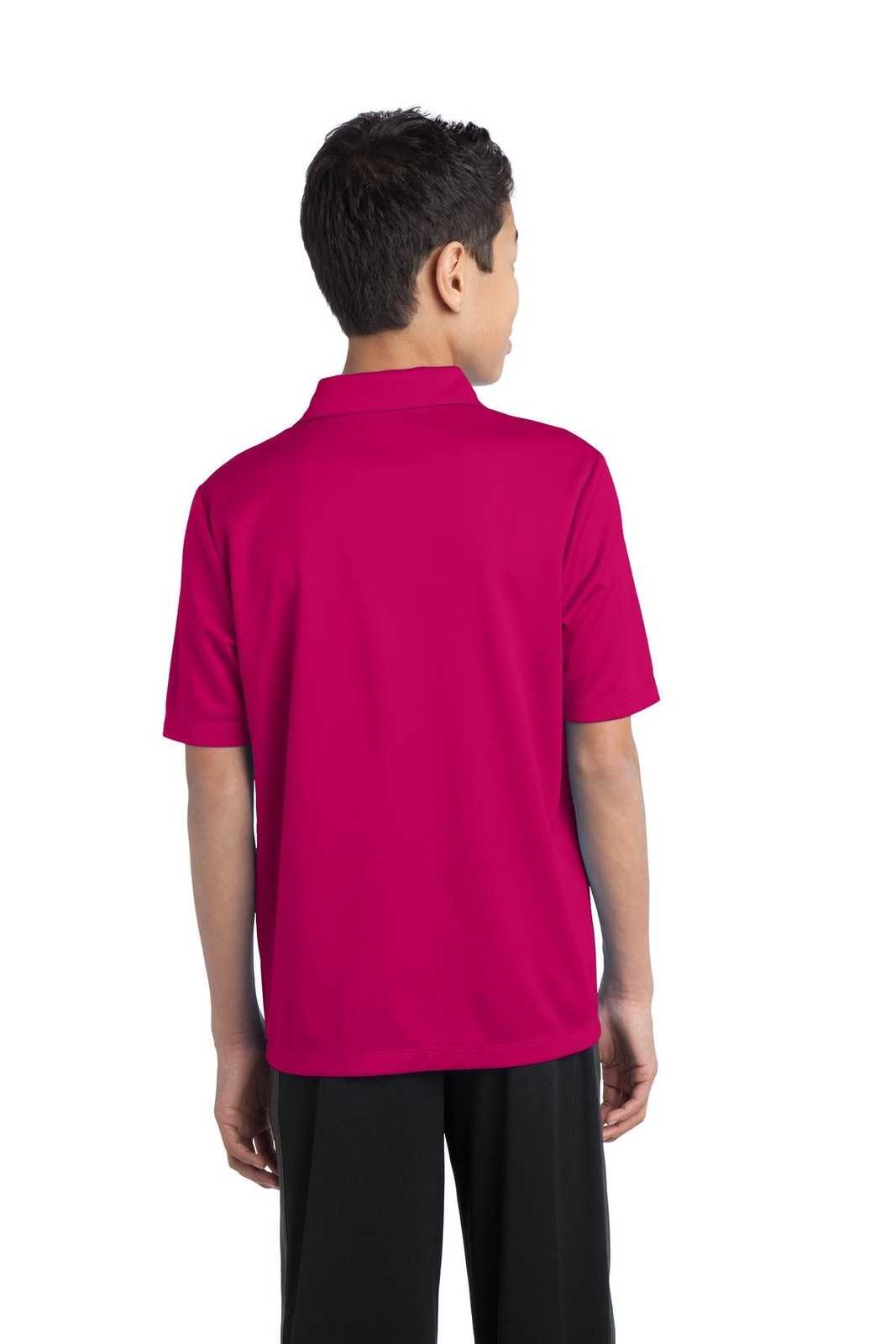 Port Authority Y540 Youth Silk Touch Performance Polo - Pink Raspberry - HIT a Double - 2