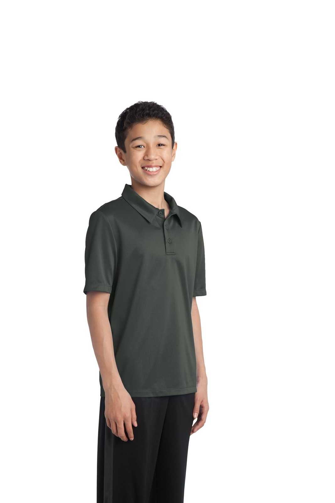 Port Authority Y540 Youth Silk Touch Performance Polo - Steel Gray - HIT a Double - 4