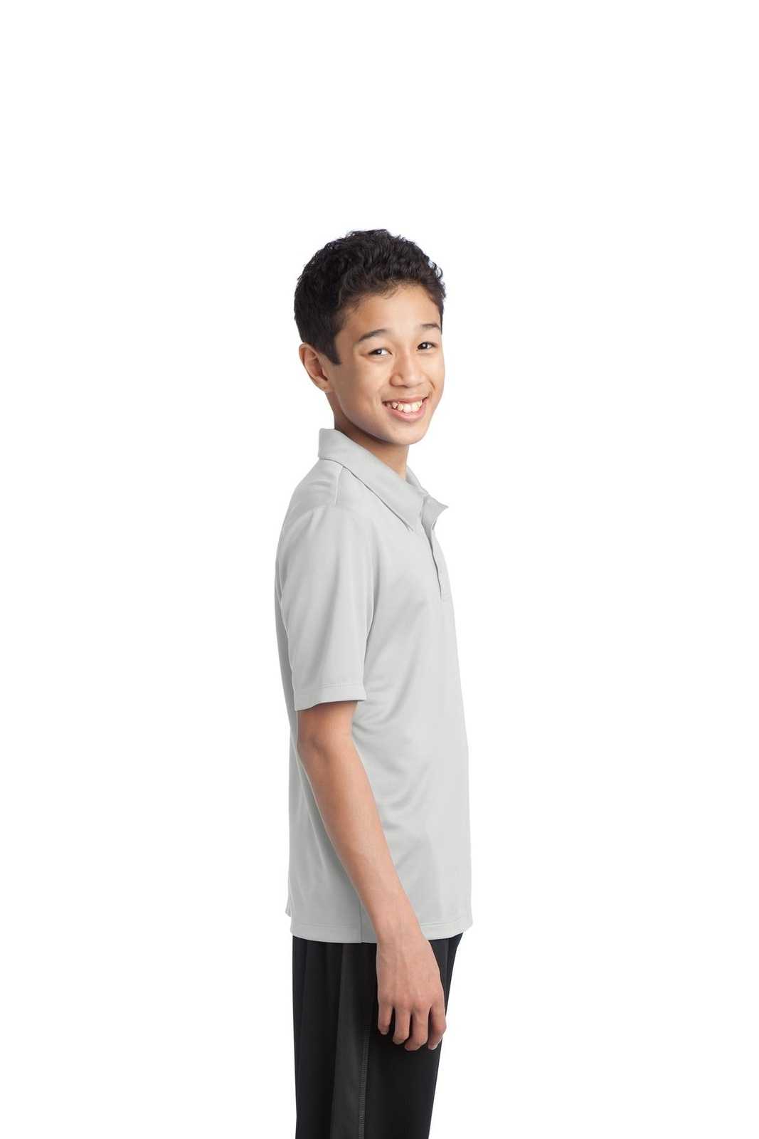 Port Authority Y540 Youth Silk Touch Performance Polo - White - HIT a Double - 3