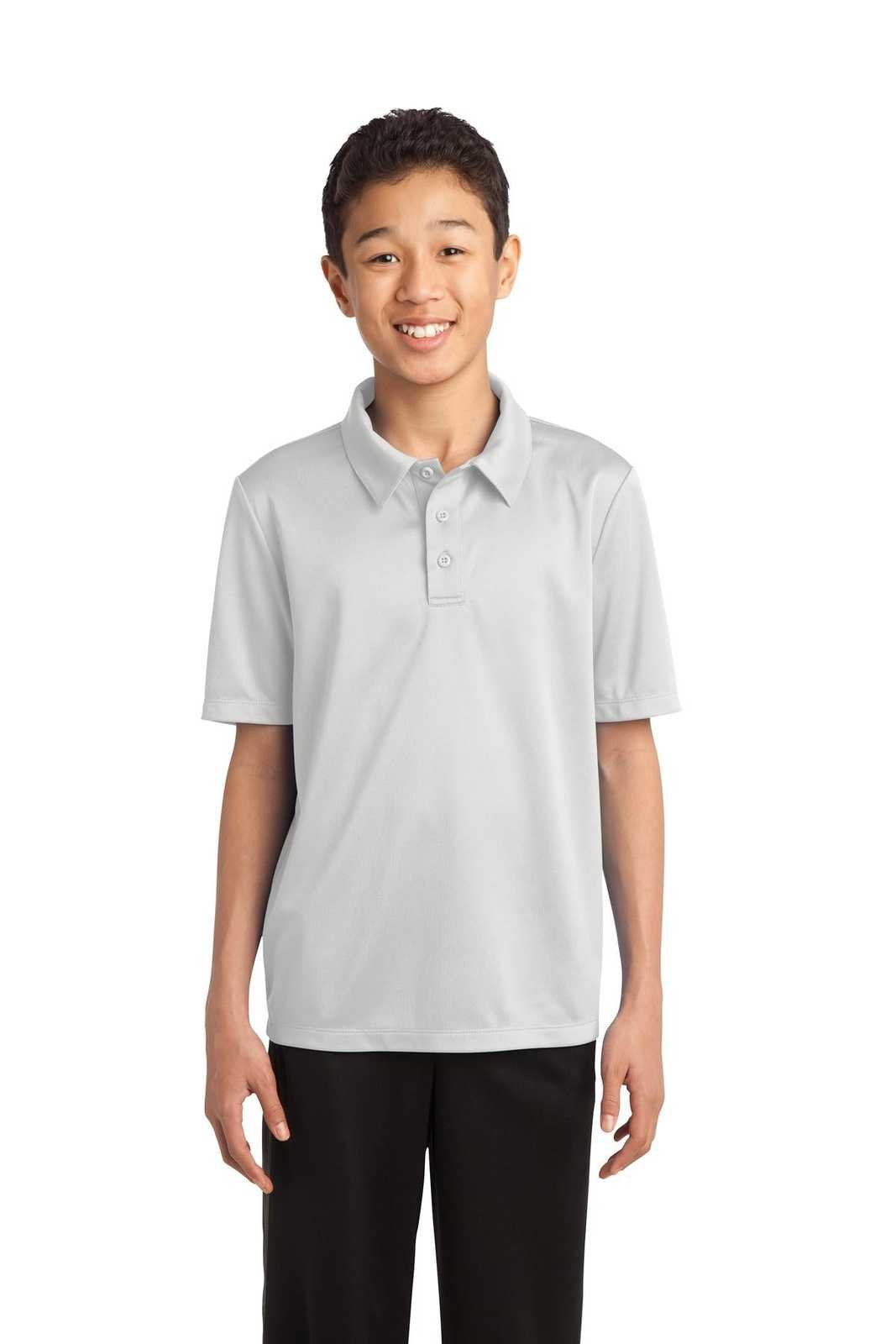 Port Authority Y540 Youth Silk Touch Performance Polo - White - HIT a Double - 1