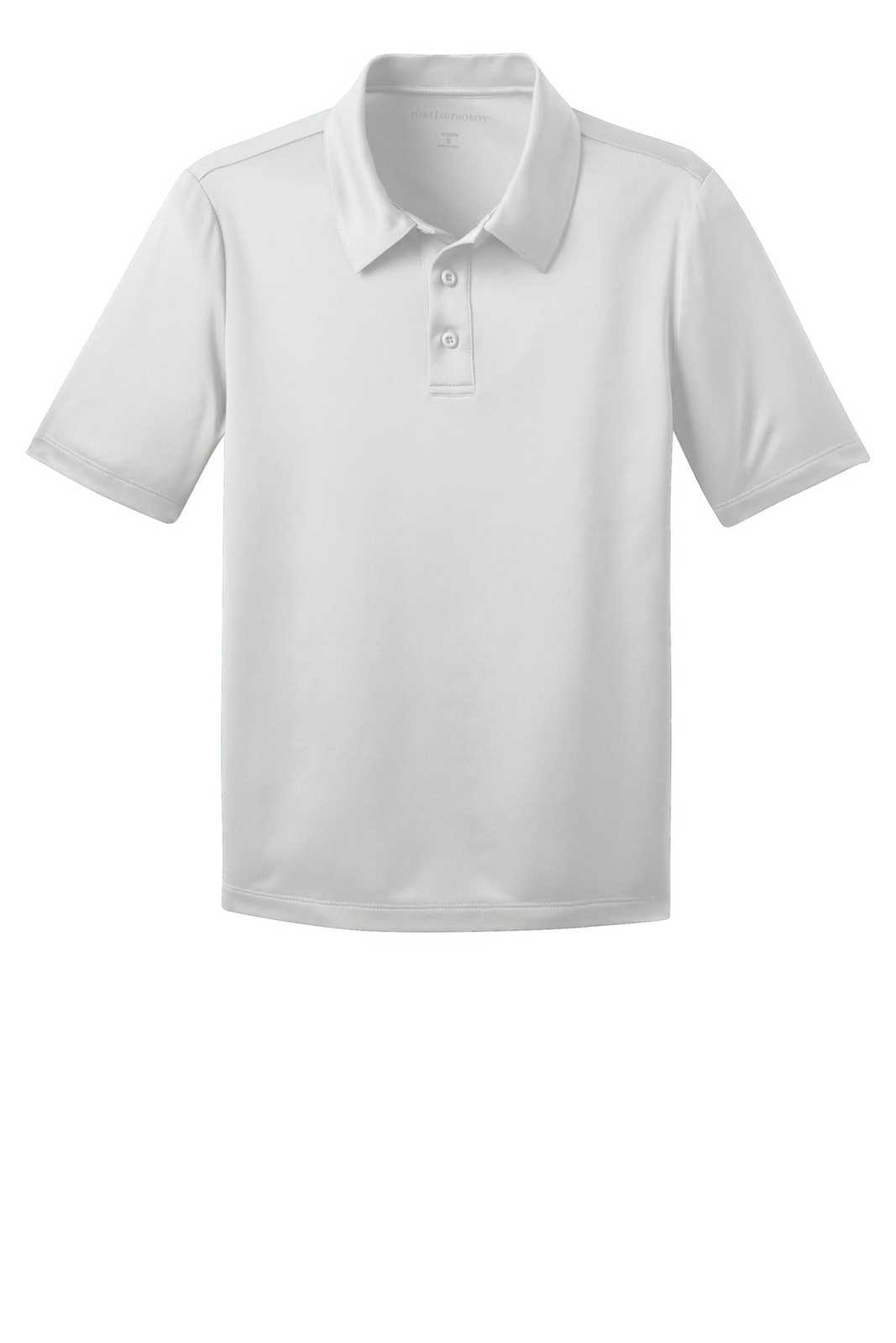 Port Authority Y540 Youth Silk Touch Performance Polo - White - HIT a Double - 5