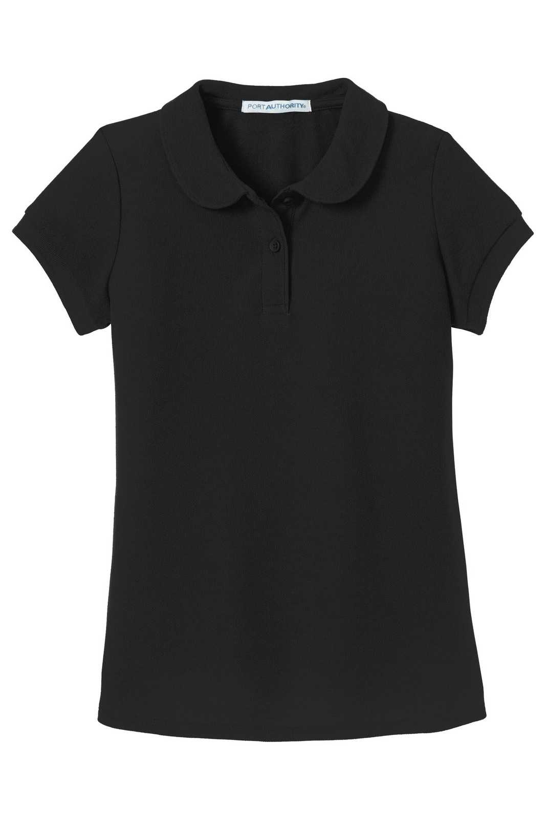 Port Authority YG503 Girls Silk Touch Peter Pan Collar Polo - Black - HIT a Double - 5