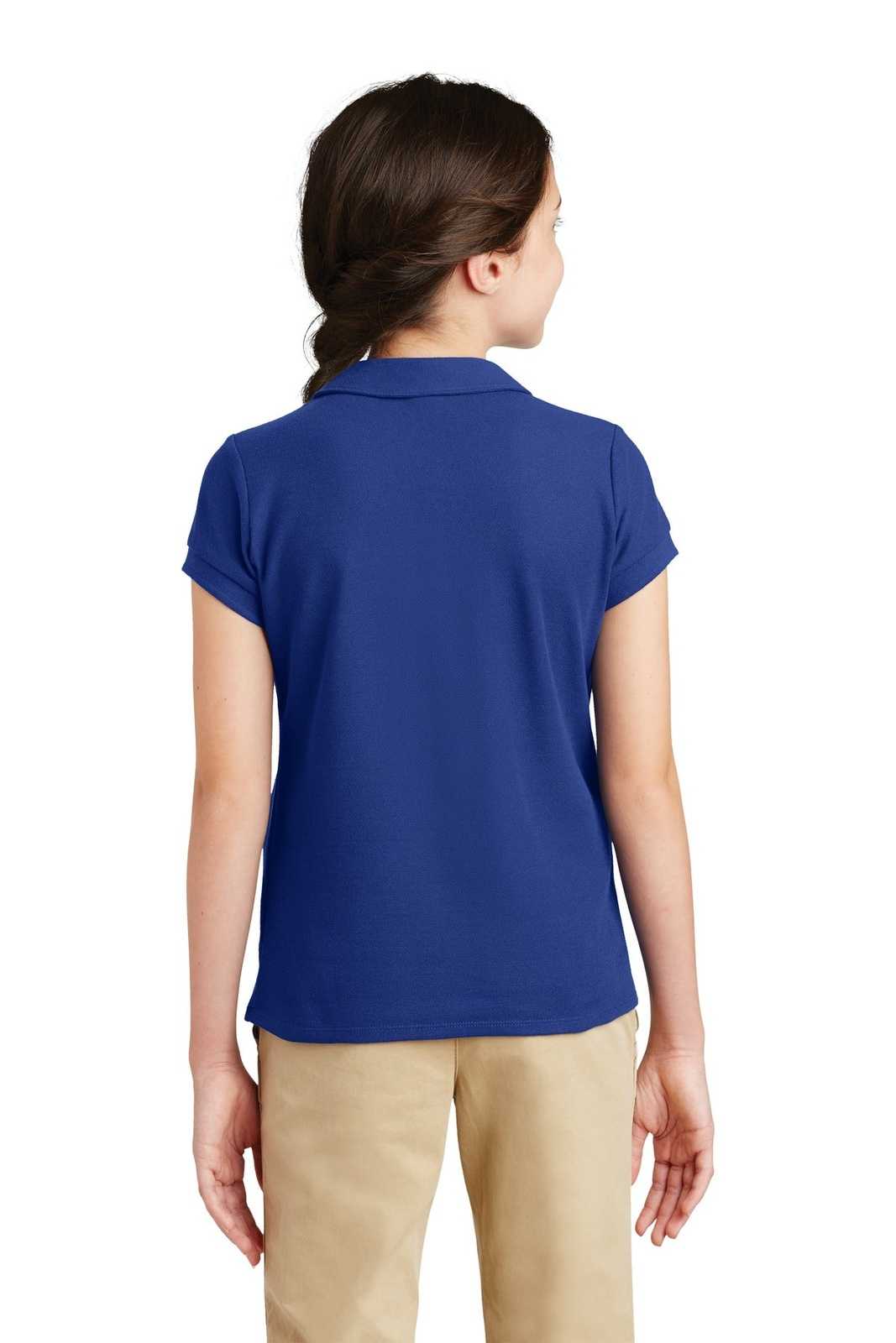 Port Authority YG503 Girls Silk Touch Peter Pan Collar Polo - Royal - HIT a Double - 2