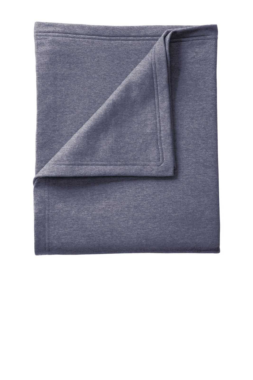 Port &amp; Company BP78 Core Fleece Sweatshirt Blanket - Heather Navy - HIT a Double - 1