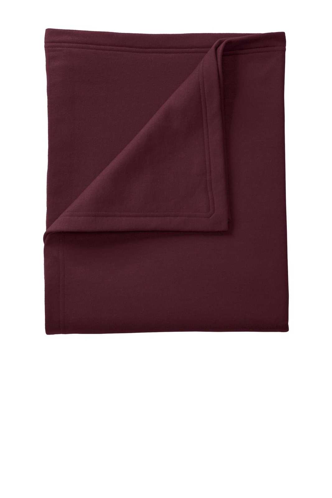 Port &amp; Company BP78 Core Fleece Sweatshirt Blanket - Maroon - HIT a Double - 1