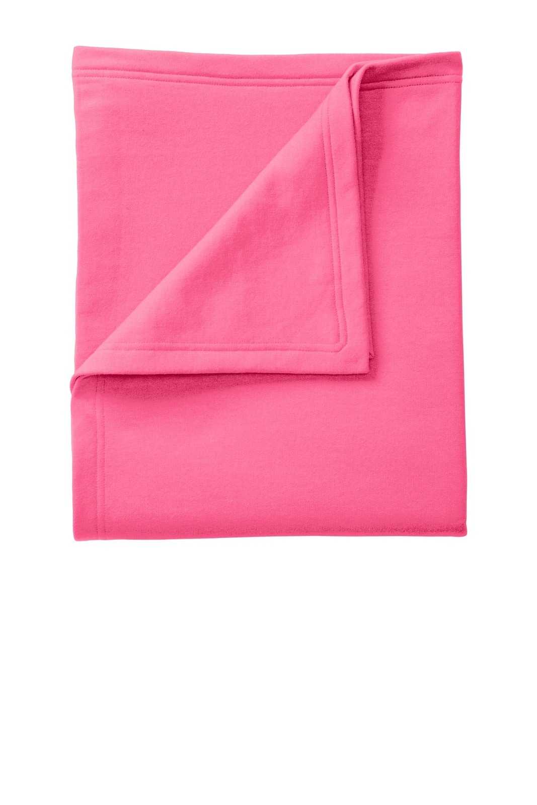 Port &amp; Company BP78 Core Fleece Sweatshirt Blanket - Neon Pink - HIT a Double - 1