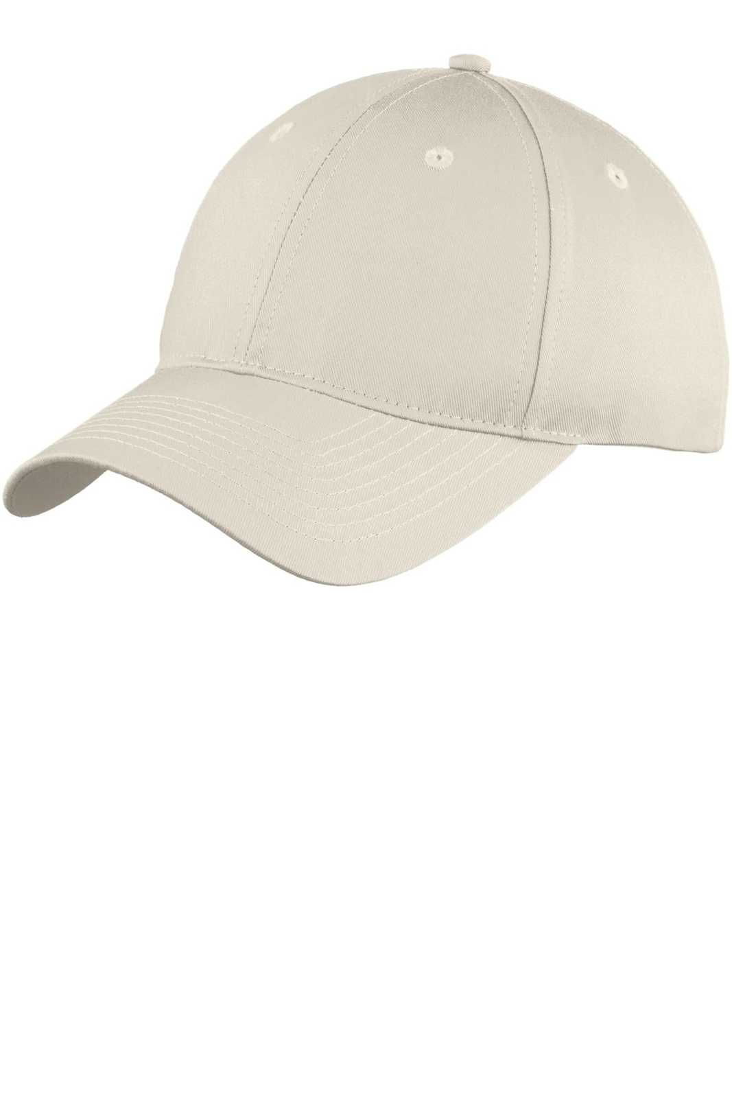 Port &amp; Company C914 Six-Panel Unstructured Twill Cap - Oyster - HIT a Double - 1