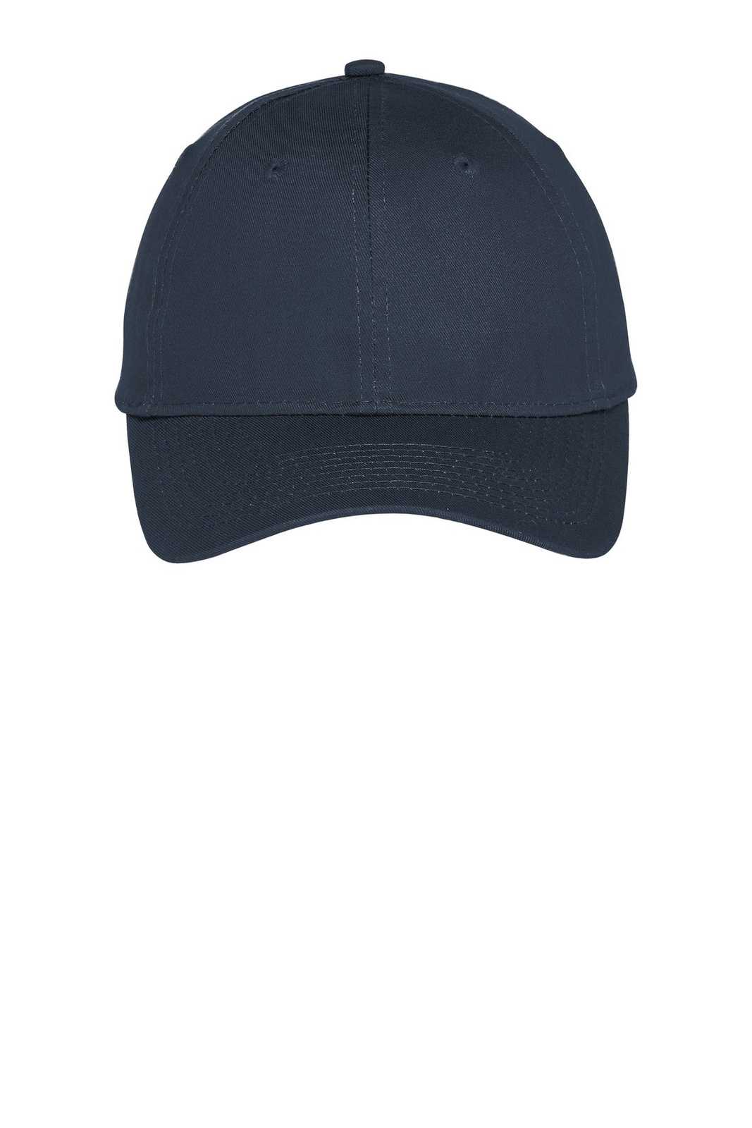 Port &amp; Company C914 Six-Panel Unstructured Twill Cap - True Navy - HIT a Double - 1