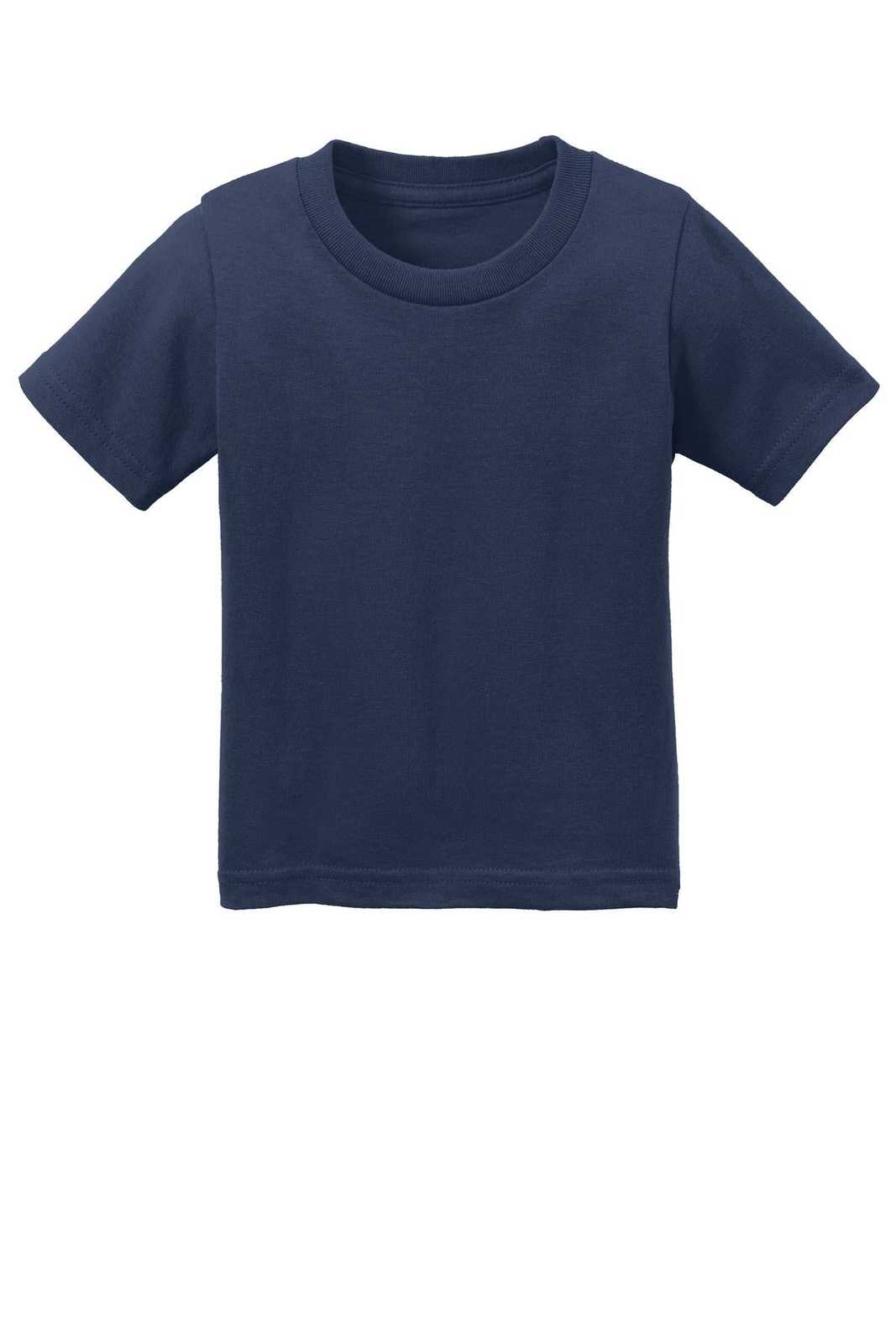 Port &amp; Company CAR54I Infant Core Cotton Tee - Navy - HIT a Double - 3