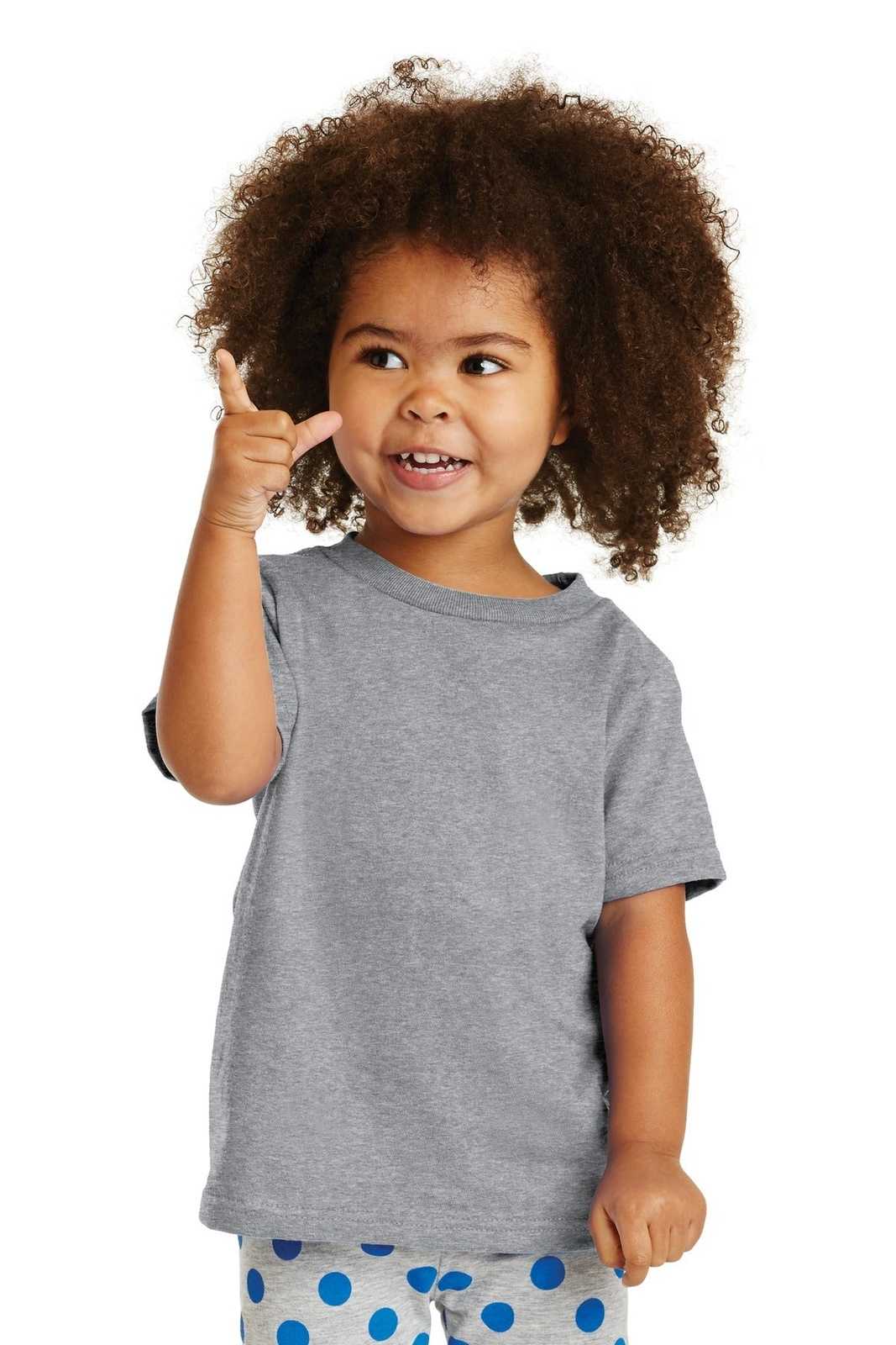 Port &amp; Company CAR54T Toddler Core Cotton Tee - Athletic Heather - HIT a Double - 1