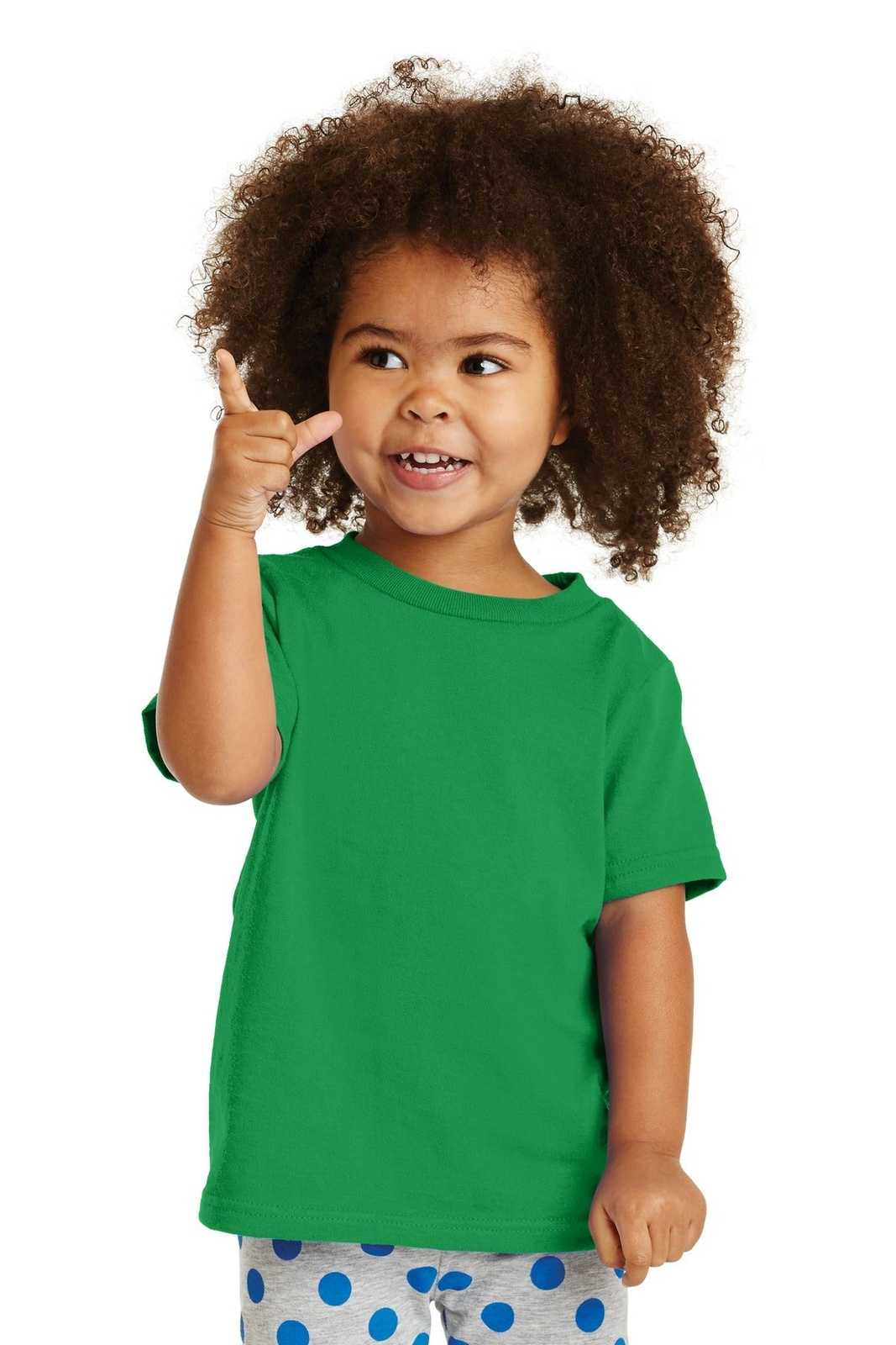 Port &amp; Company CAR54T Toddler Core Cotton Tee - Clover Green - HIT a Double - 1