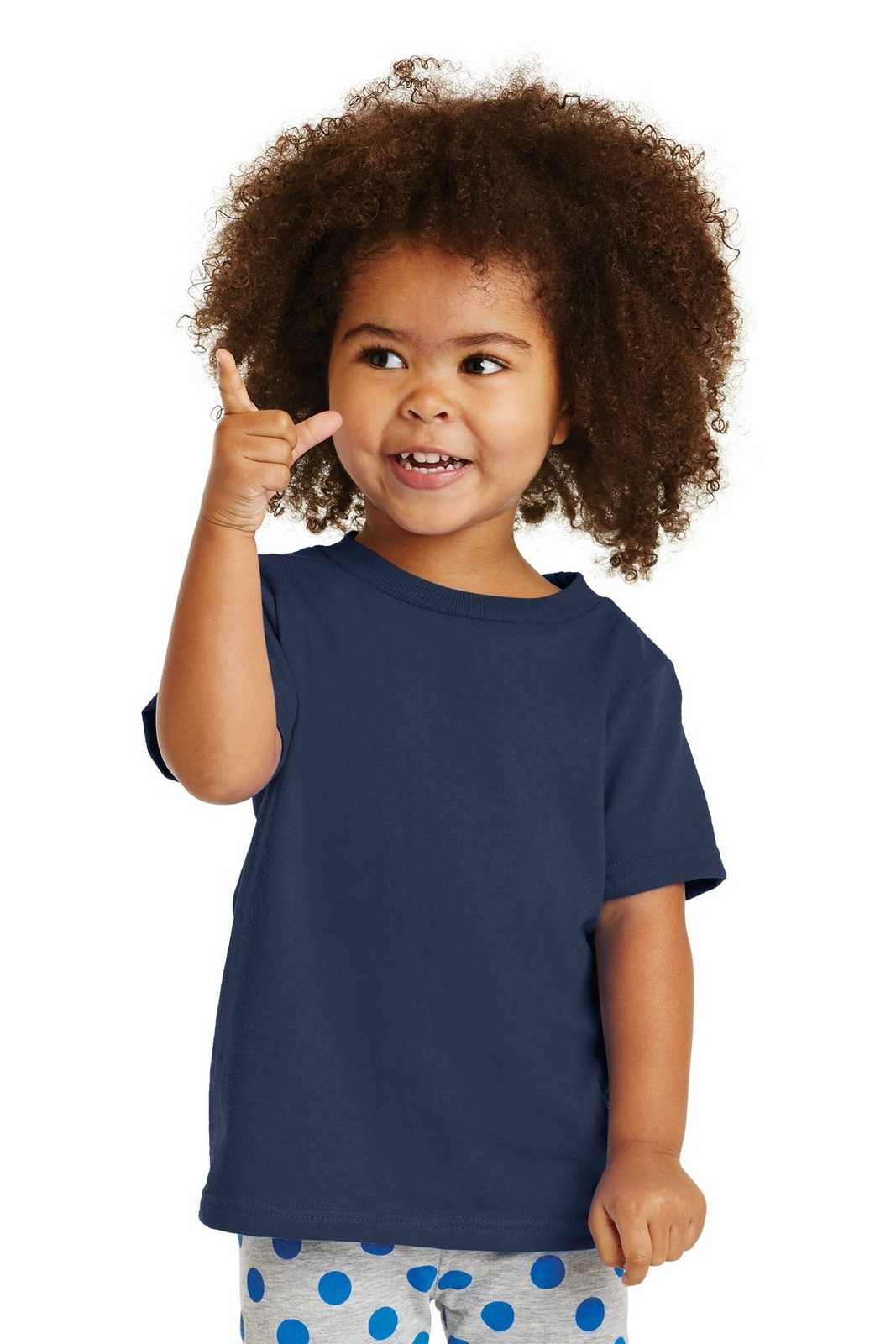 Port &amp; Company CAR54T Toddler Core Cotton Tee - Navy - HIT a Double - 1