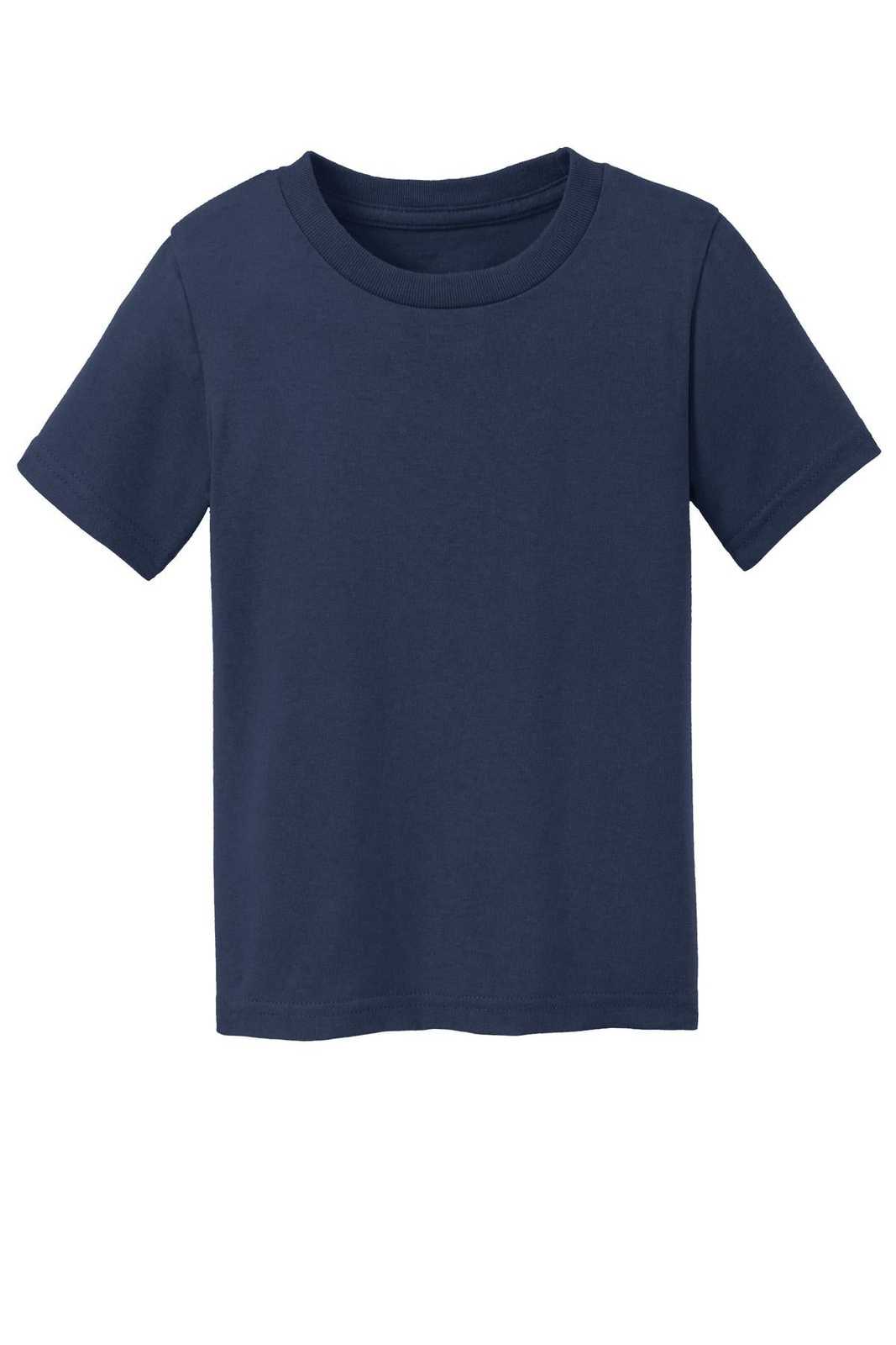 Port &amp; Company CAR54T Toddler Core Cotton Tee - Navy - HIT a Double - 3