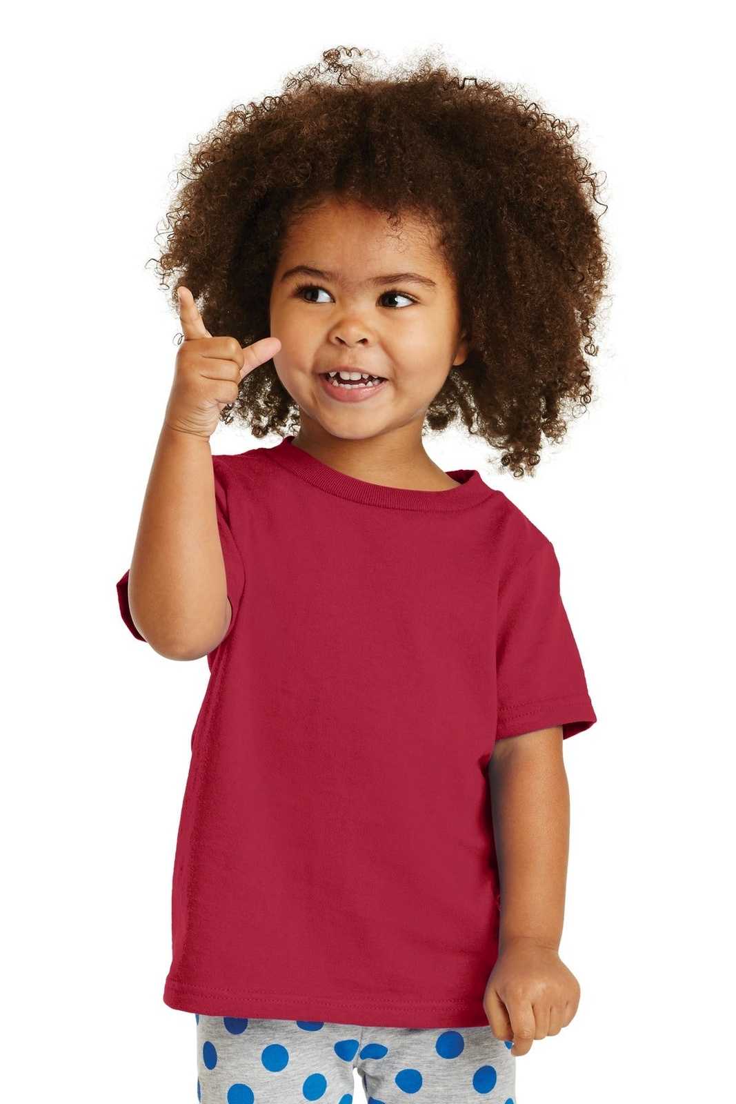Port &amp; Company CAR54T Toddler Core Cotton Tee - Red - HIT a Double - 1
