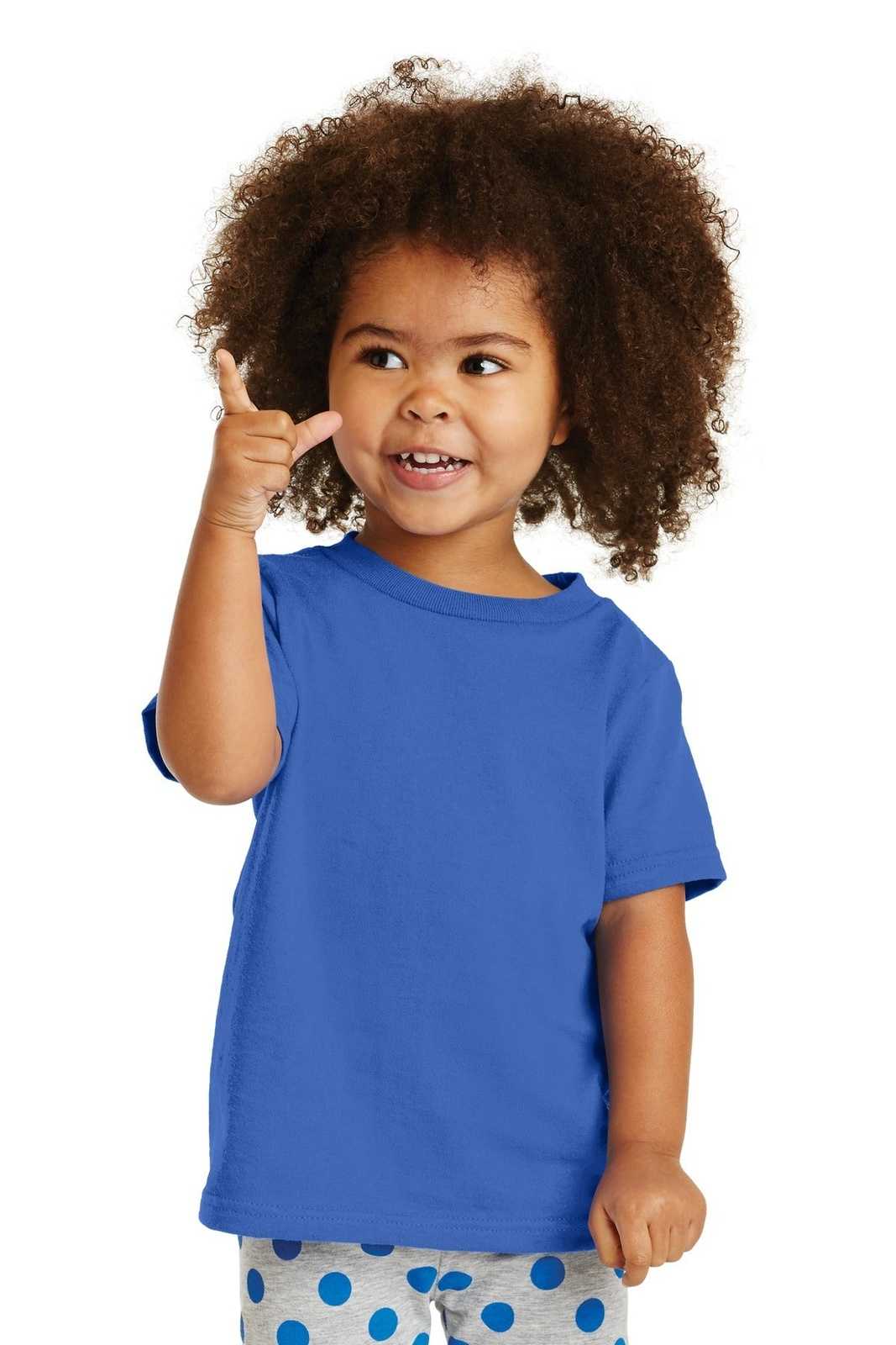 Port &amp; Company CAR54T Toddler Core Cotton Tee - Royal - HIT a Double - 1