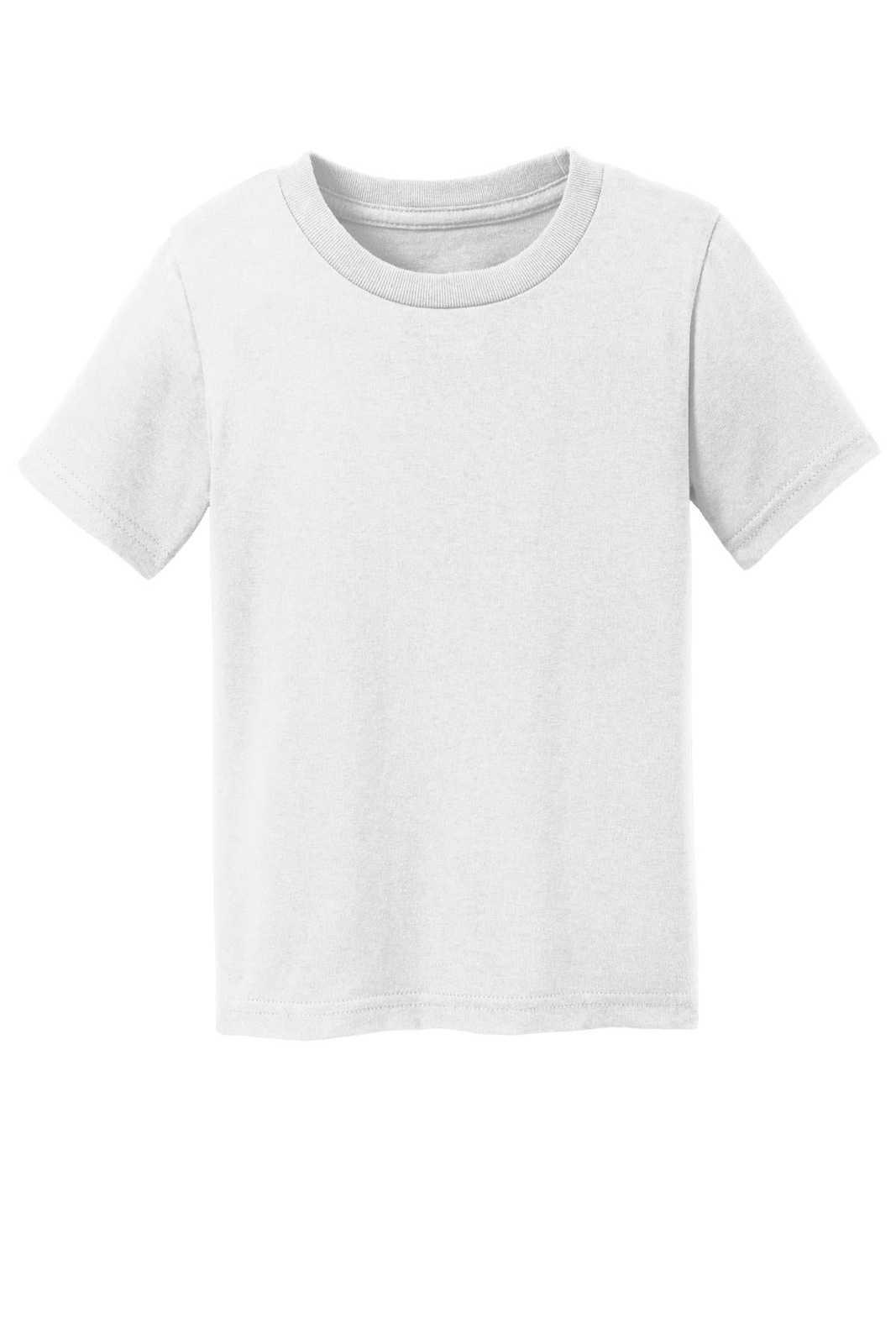 Port &amp; Company CAR54T Toddler Core Cotton Tee - White - HIT a Double - 3