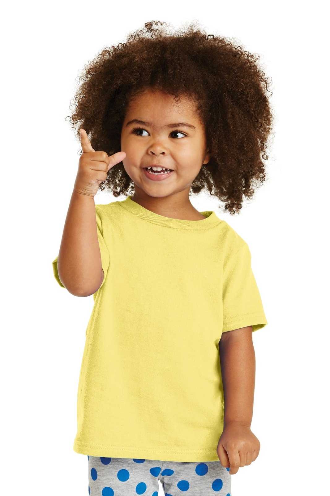 Port &amp; Company CAR54T Toddler Core Cotton Tee - Yellow - HIT a Double - 1