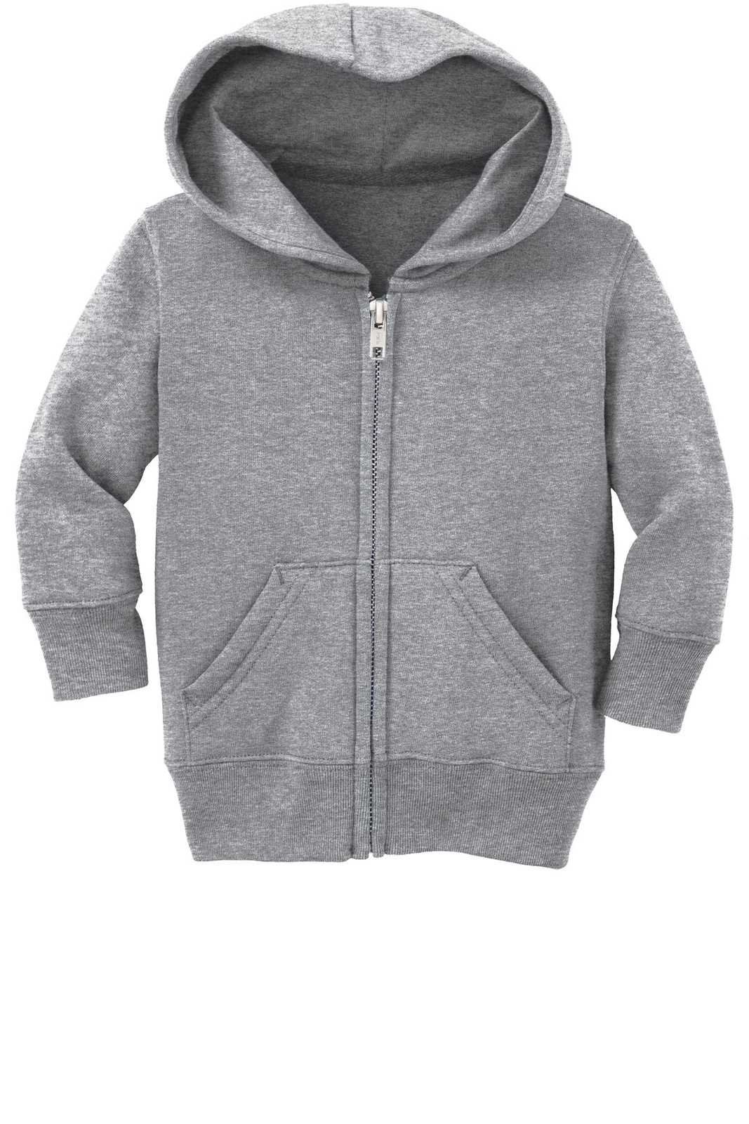 Port &amp; Company CAR78IZH Infant Core Fleece Full-Zip Hooded Sweatshirt - Athletic Heather - HIT a Double - 3