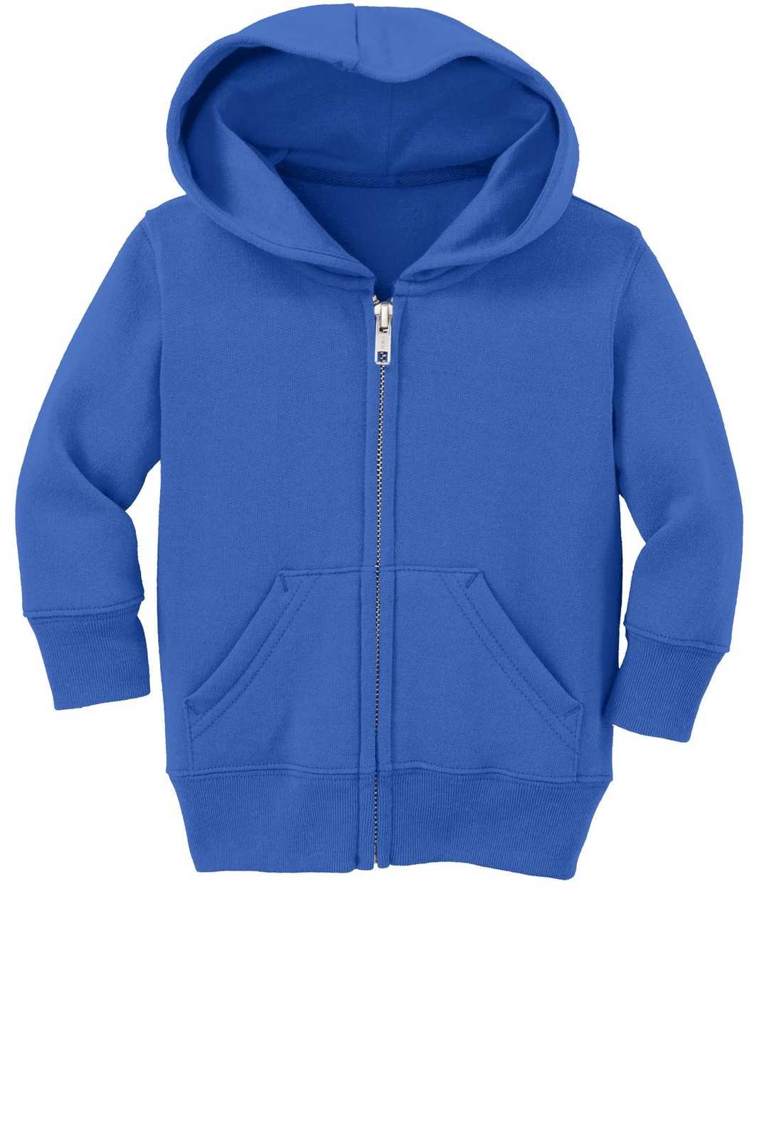 Port &amp; Company CAR78IZH Infant Core Fleece Full-Zip Hooded Sweatshirt - Royal - HIT a Double - 3