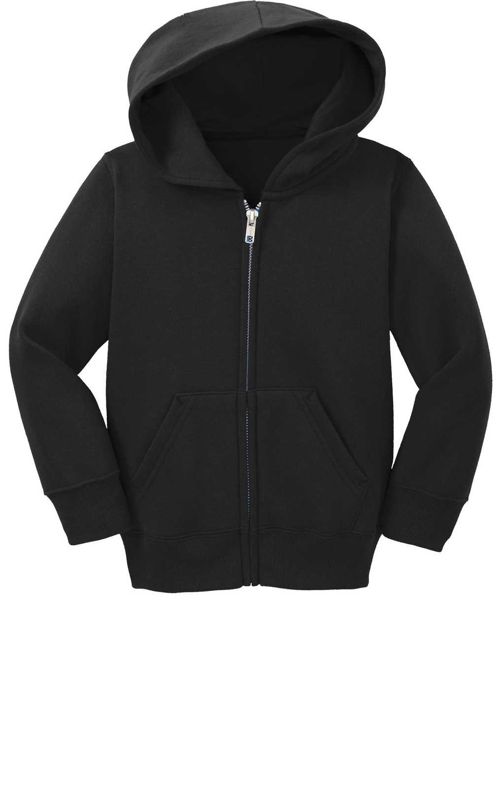 Port &amp; Company CAR78TZH Toddler Core Fleece Full-Zip Hooded Sweatshirt - Navy - HIT a Double - 2