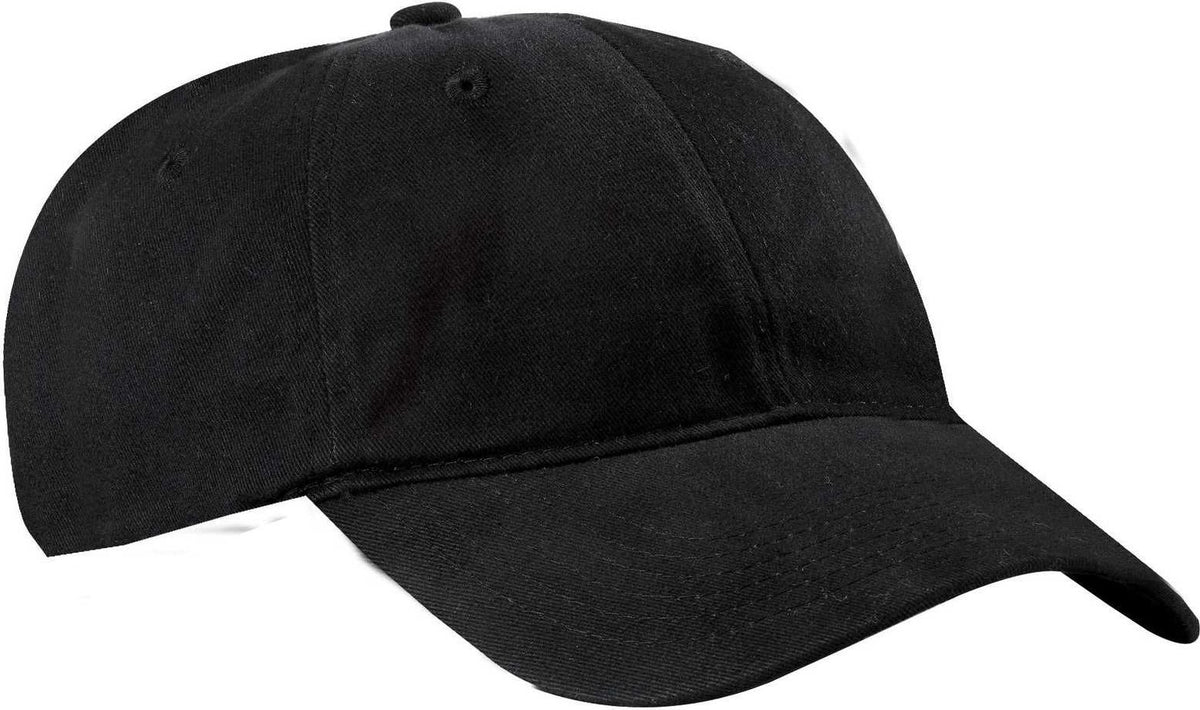Port &amp; Company CP77 Brushed Twill Low Profile Cap - Black - HIT a Double - 1