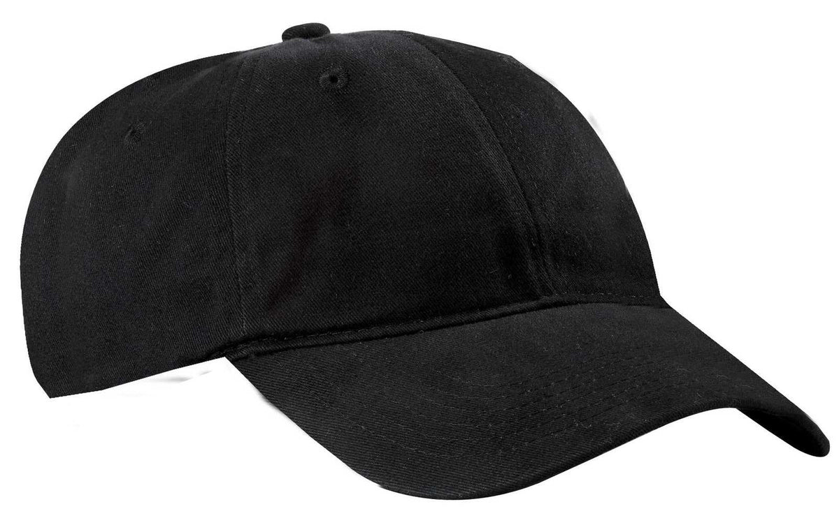 Port &amp; Company CP77 Brushed Twill Low Profile Cap - Black - HIT a Double - 1