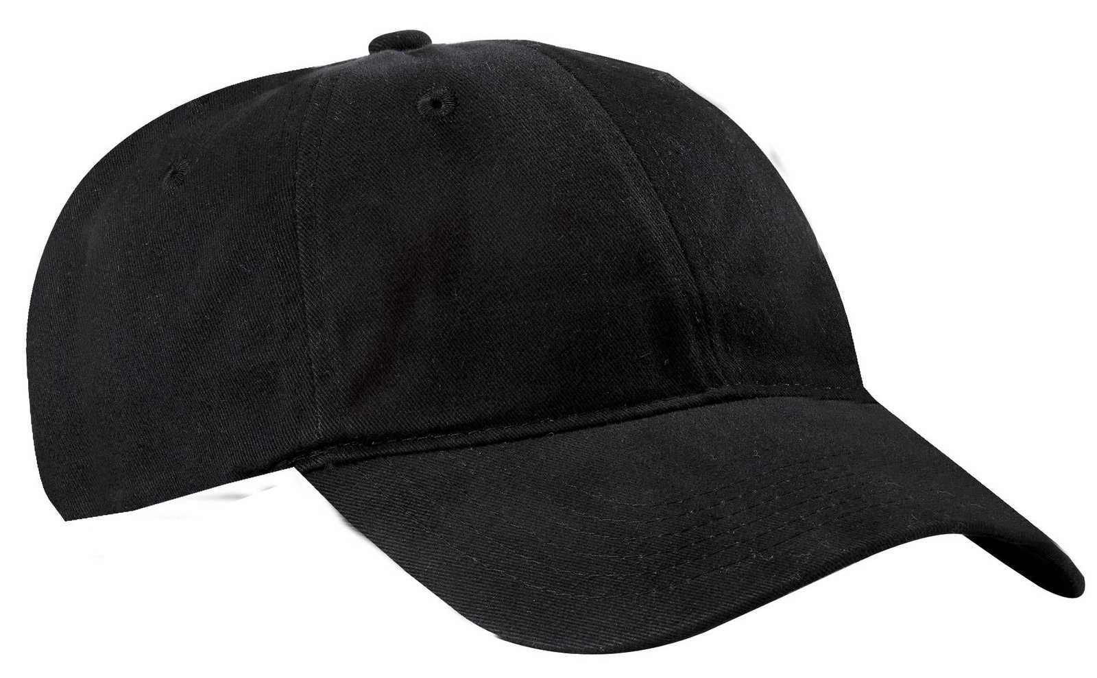 Port & Company CP77 Brushed Twill Low Profile Cap - Black - HIT a Double - 1