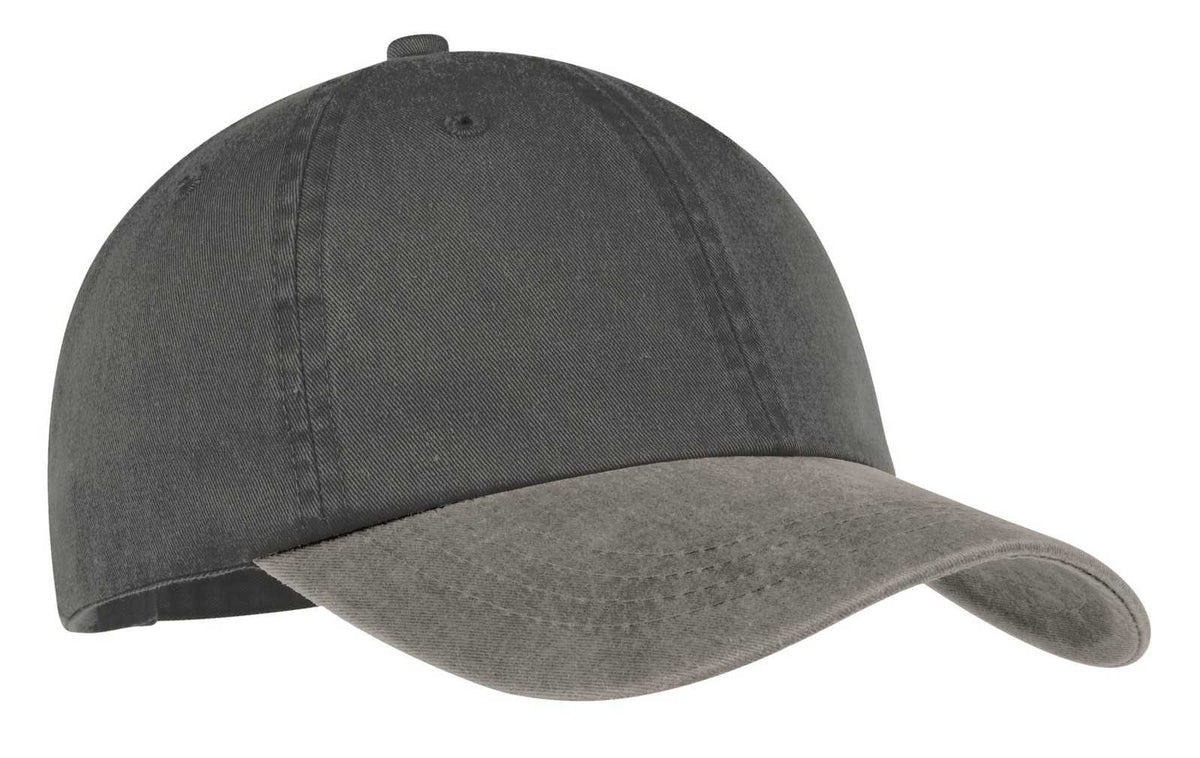 Port &amp; Company CP83 Two-Tone Pigment-Dyed Cap - Black Pebble - HIT a Double - 1