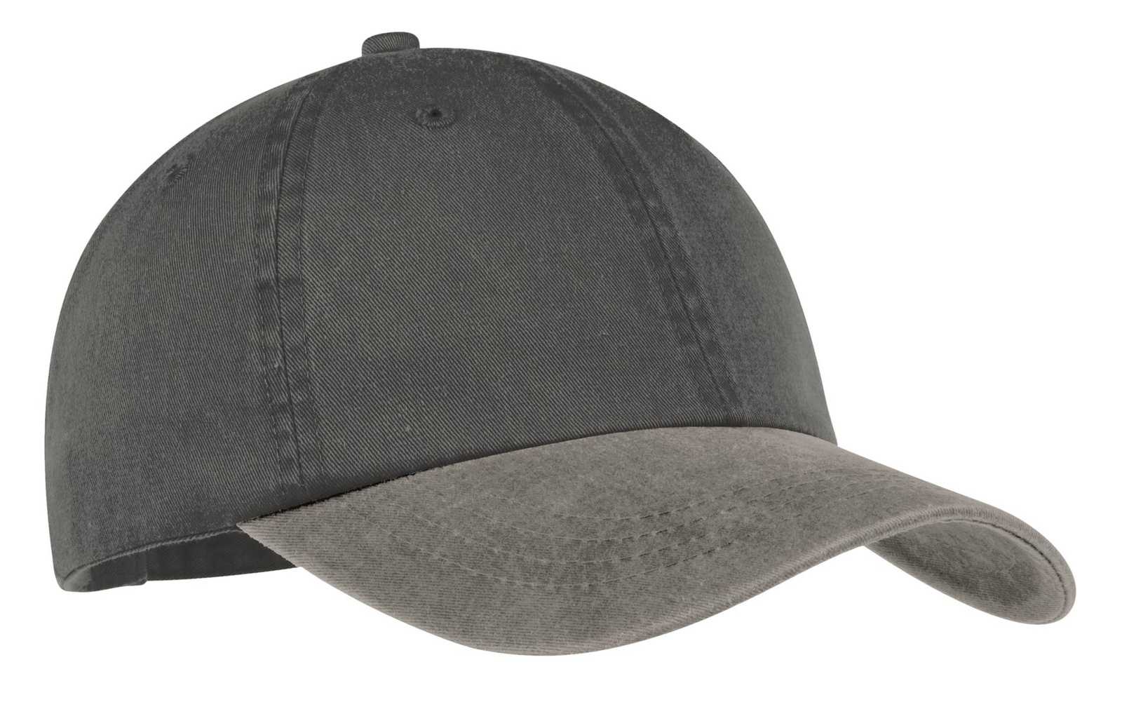 Port & Company CP83 Two-Tone Pigment-Dyed Cap - Black Pebble - HIT a Double - 1