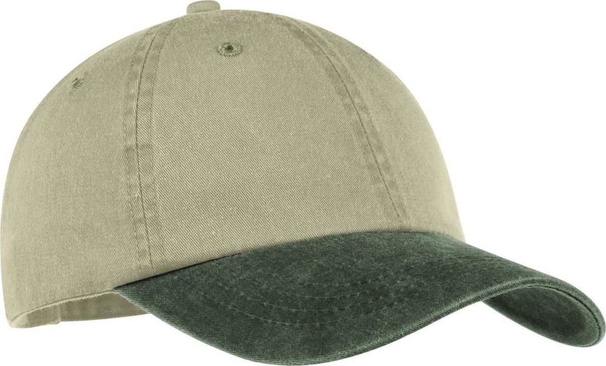 Port &amp; Company CP83 Two-Tone Pigment-Dyed Cap - Khaki Hunter - HIT a Double - 1
