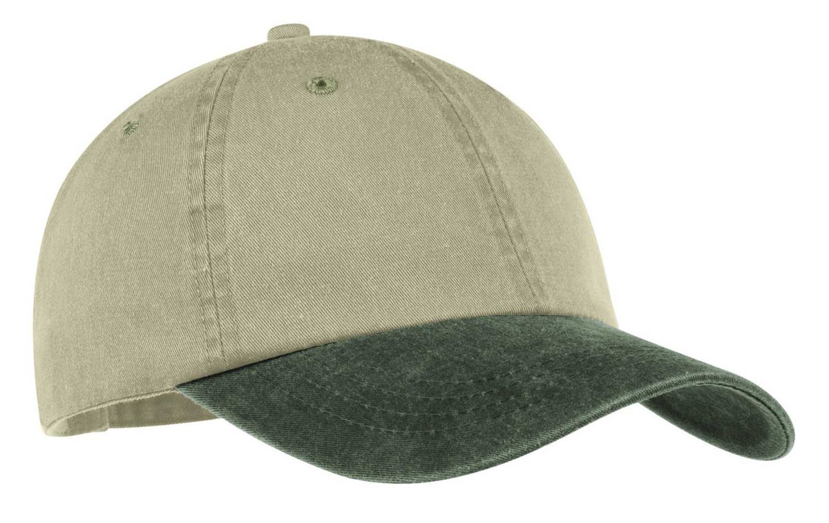 Port &amp; Company CP83 Two-Tone Pigment-Dyed Cap - Khaki Hunter - HIT a Double - 1