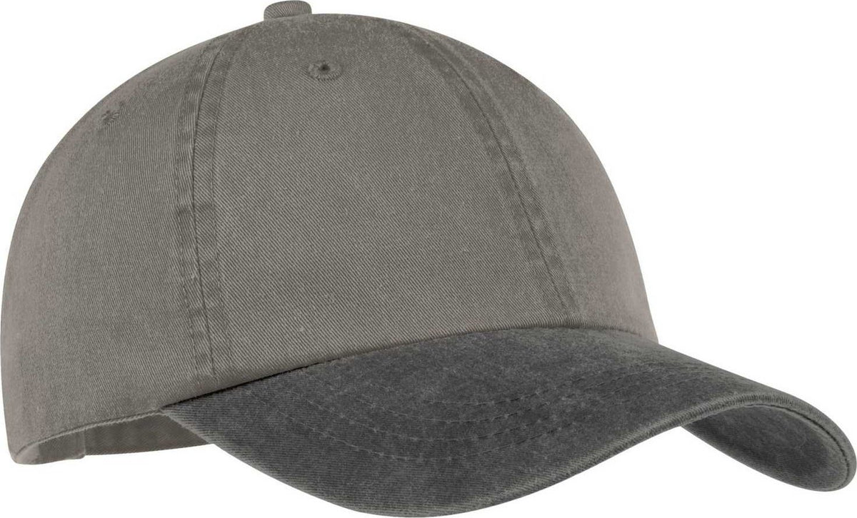 Port &amp; Company CP83 Two-Tone Pigment-Dyed Cap - Pebble Black - HIT a Double - 1