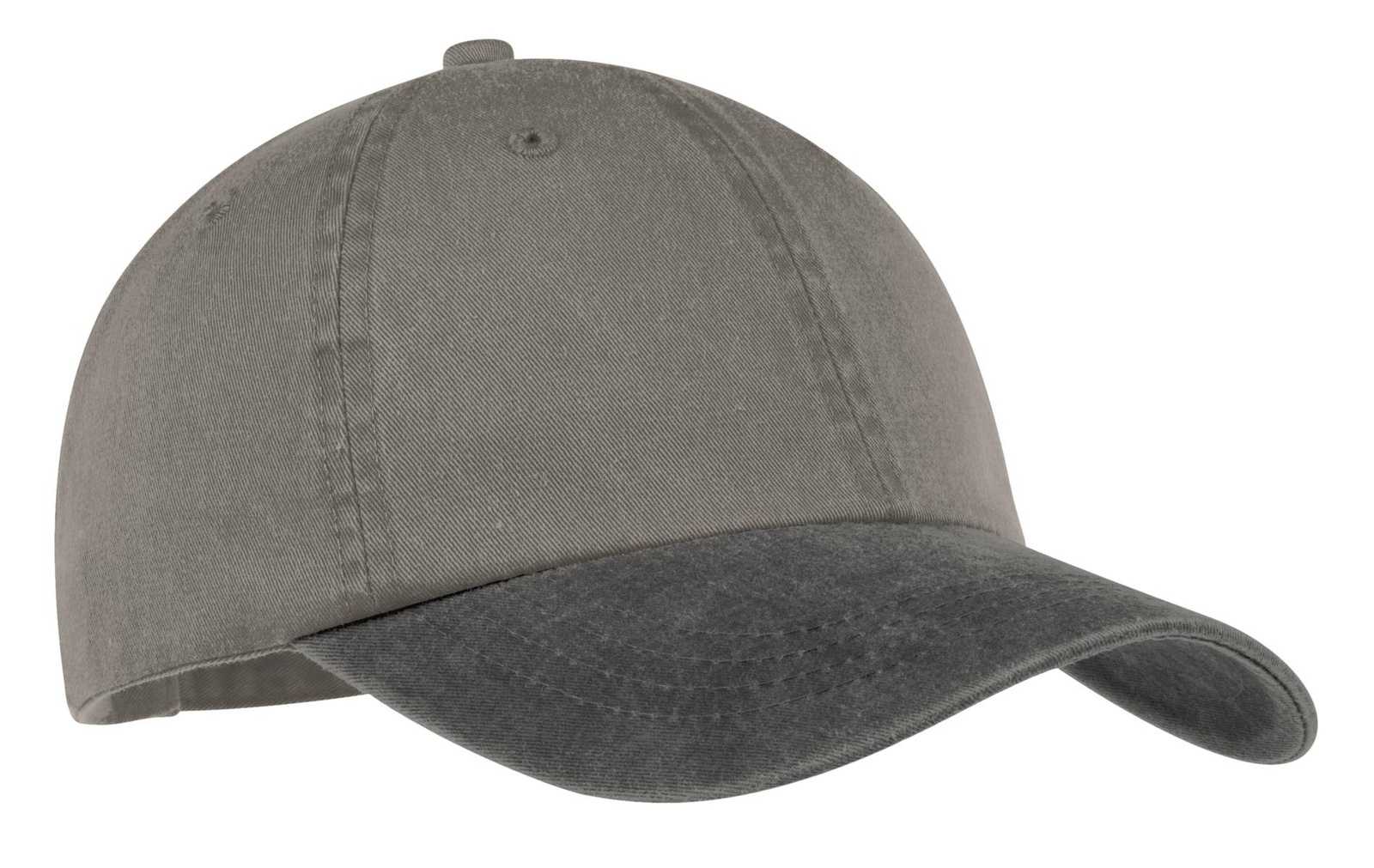 Port & Company CP83 Two-Tone Pigment-Dyed Cap - Pebble Black - HIT a Double - 1