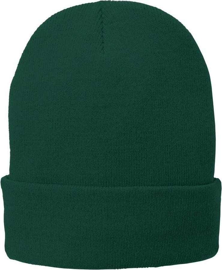 Port &amp; Company CP90L Fleece-Lined Knit Cap with Cuff - Athletic Green - HIT a Double - 1