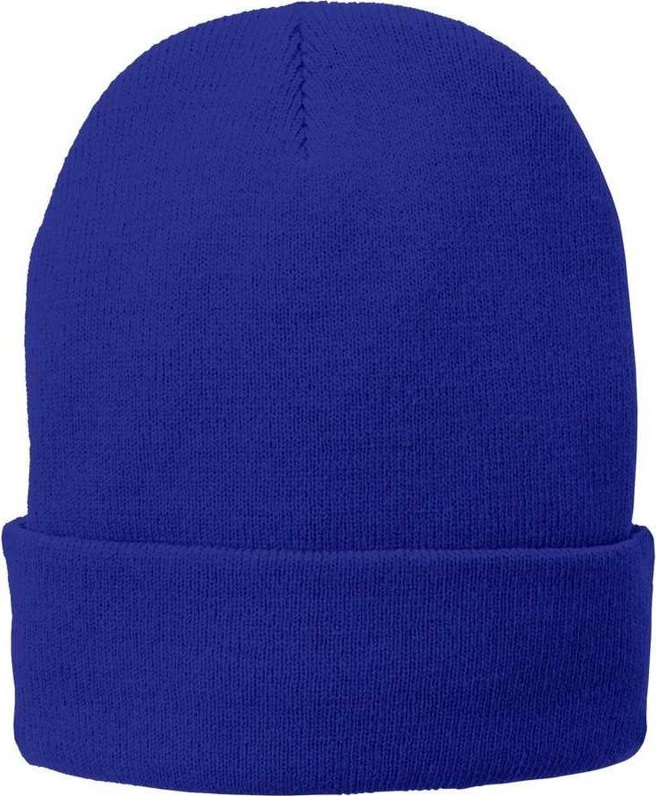 Port &amp; Company CP90L Fleece-Lined Knit Cap with Cuff - Athletic Royal - HIT a Double - 1
