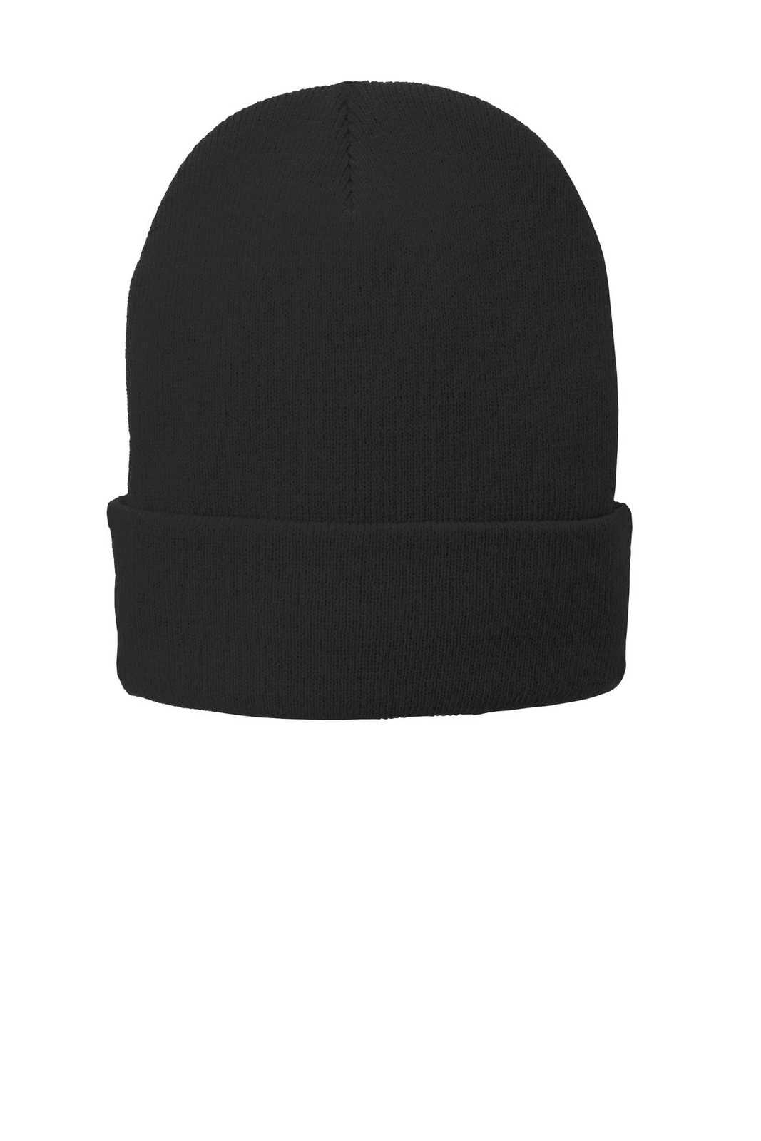 Port & Company CP90L Fleece-Lined Knit Cap with Cuff - Black - HIT a Double - 1
