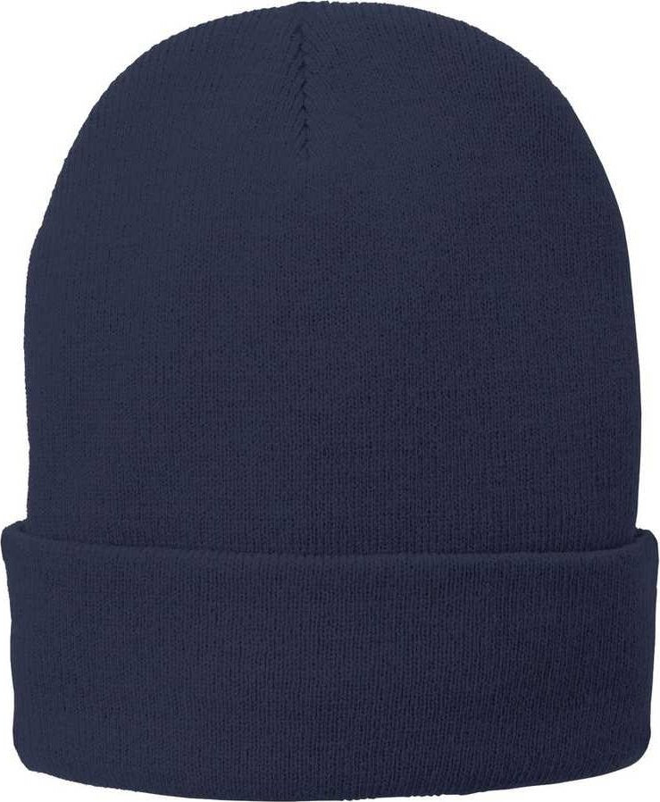 Port &amp; Company CP90L Fleece-Lined Knit Cap with Cuff - Navy - HIT a Double - 1