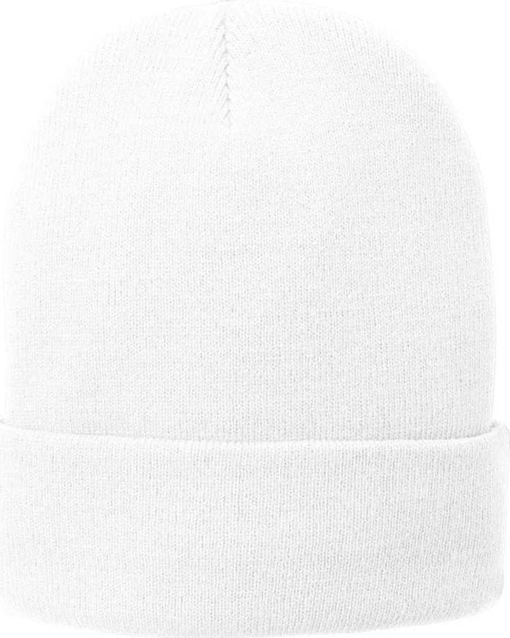 Port &amp; Company CP90L Fleece-Lined Knit Cap with Cuff - White - HIT a Double - 1