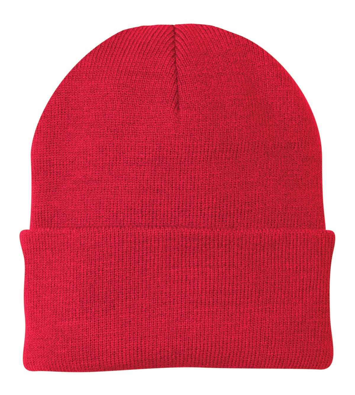 Port & Company CP90 Knit Cap with Cuff - Athletic Red - HIT a Double - 1