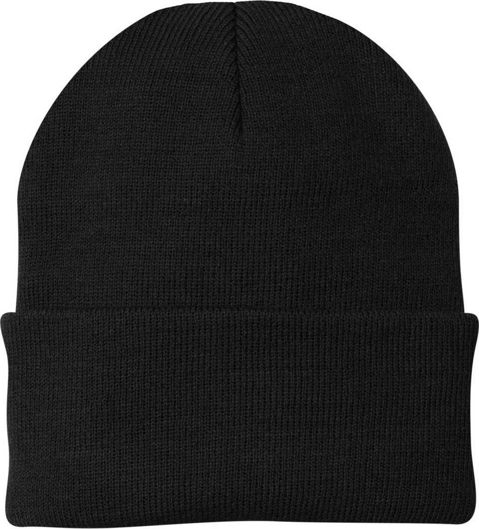 Port &amp; Company CP90 Knit Cap with Cuff - Black - HIT a Double - 1