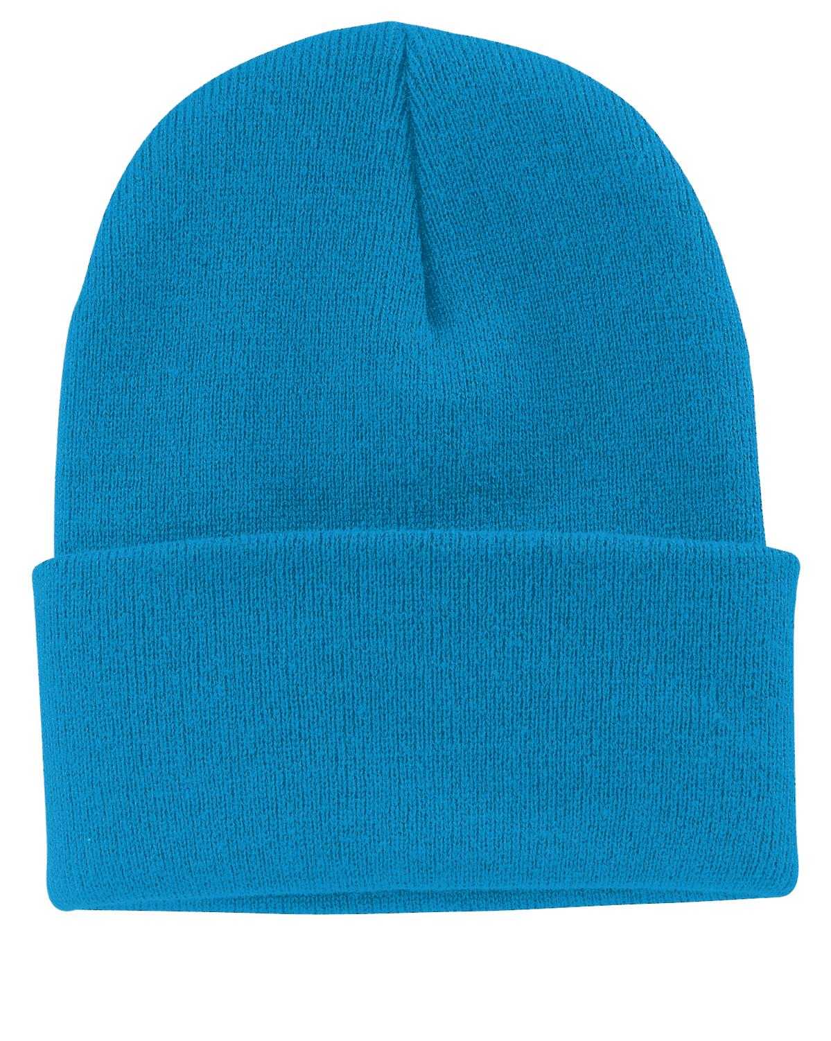 Port & Company CP90 Knit Cap with Cuff - Neon Blue - HIT a Double - 1
