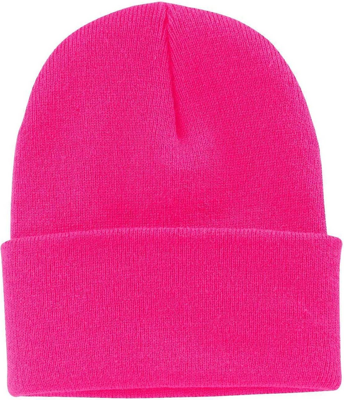 Port &amp; Company CP90 Knit Cap with Cuff - Neon Pink Glo - HIT a Double - 1