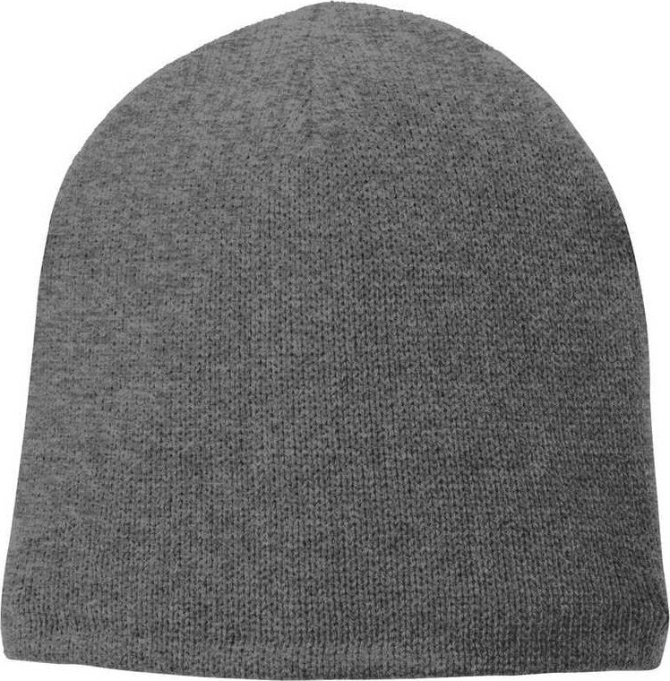 Port &amp; Company CP91L Fleece-Lined Beanie Cap - Athletic Oxford - HIT a Double - 1