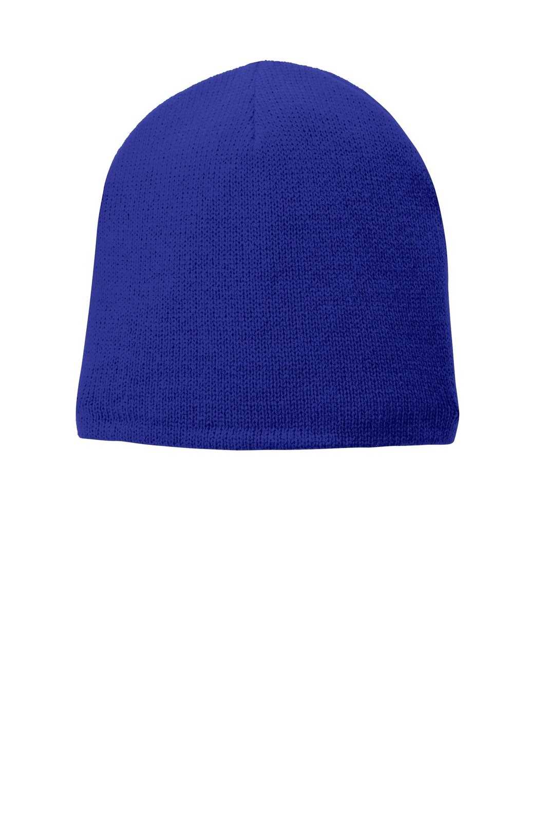 Port & Company CP91L Fleece-Lined Beanie Cap - Athletic Royal - HIT a Double - 1