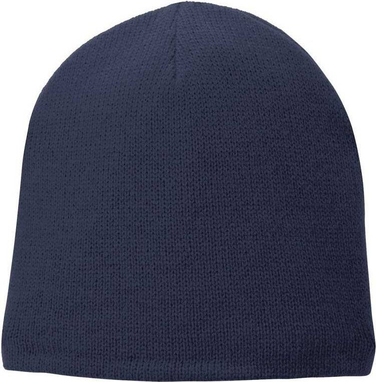 Port &amp; Company CP91L Fleece-Lined Beanie Cap - Navy - HIT a Double - 1