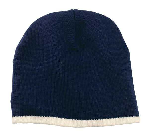 Port &amp; Company CP91 Beanie Cap - Navy Natural - HIT a Double - 1