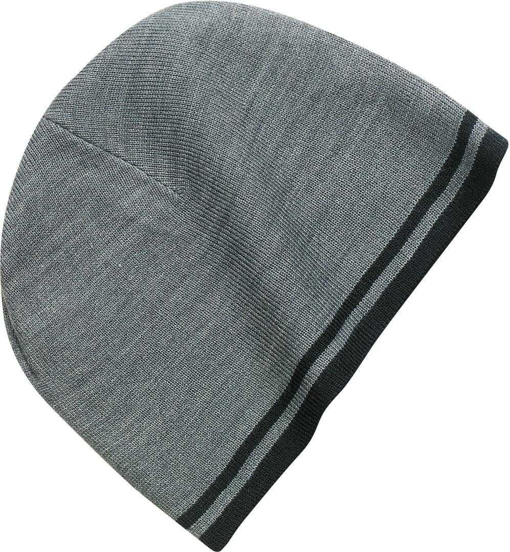 Port &amp; Company CP93 Fine Knit Skull Cap with Stripes - Athletic Oxford Black - HIT a Double - 1