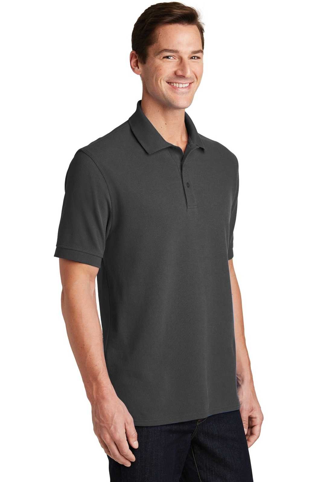 Port &amp; Company KP1500 Combed Ring Spun Pique Polo - Charcoal - HIT a Double - 4